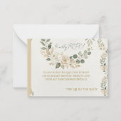 Sage Grün & Elfenbein Blumen QR Code RSVP Mitteilungskarte (Vorderseite)