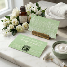 Sage-Grün Florales QR-Code für Hautpflegeberater