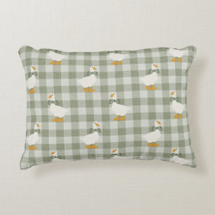 Sage Grün Gingham Gans Büffel Karo Kinderzimmer Dekokissen