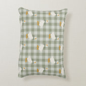 Sage Grün Gingham Gans Büffel Karo Kinderzimmer Dekokissen (Rückseite(Vertikal))