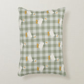 Sage Grün Gingham Gans Büffel Karo Kinderzimmer Dekokissen (Vorderseite(Vertikal))