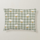 Sage Grün Gingham Gans Büffel Karo Kinderzimmer Dekokissen (Rückseite)