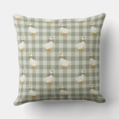 Sage Grün Gingham Gans Büffel Karo Kinderzimmer Kissen (Rückseite)