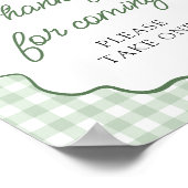 Sage Grün Gingham Golf Danke fürs Kommen Schild (Ecke)