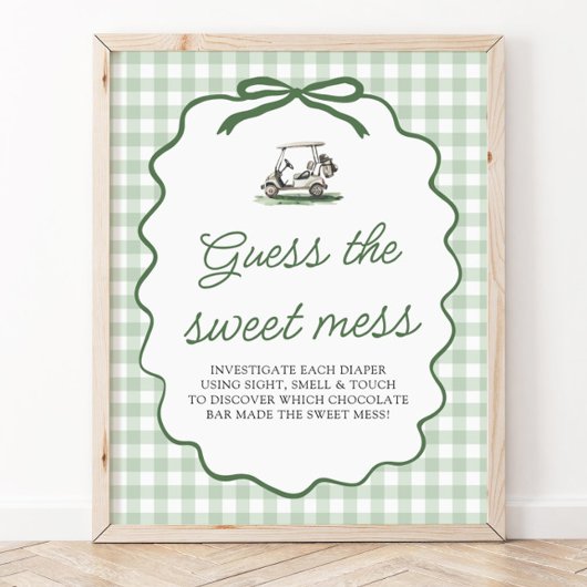 Sage Grün Gingham Golf Errate das süße Durcheinand Poster