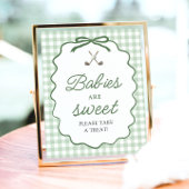Sage Grün Gingham Schleife Golf Babys sind Süß Sch Poster