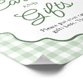 Sage Grün Gingham Schleife Golf Karten und Geschen Poster (Ecke)