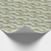 Sage-Grün-Gold abstraktes Marmordesign Geschenkpapier (Ecke)