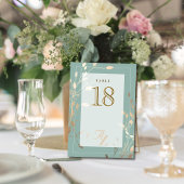 Sage Grün & Gold Hochzeit Tischnummer