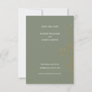 Sage Grün Goldfolie Konfetti Luxus-Hochzeit Save The Date