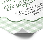 Sage Grün Golf Bow Babyshower Diaper-Raffle-Spiel Poster (Ecke)