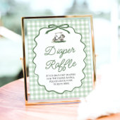 Sage Grün Golf Bow Babyshower Diaper-Raffle-Spiel Poster