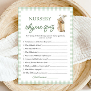 Sage Grün Golf Kinderreim-Quiz-Baby-Party Einladung