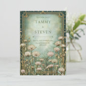 Sage Grün Himmelskörper Sternenhimmel Astrantia Ho Einladung (Stehend Vorderseite)