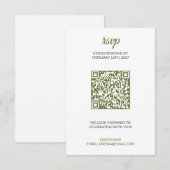 Sage Grün Hochzeit RSVP mit QR-Code Karte (Vorne/Hinten)