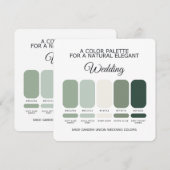 Sage Grün Hochzeitsfarbpalette Karte (Vorne/Hinten)