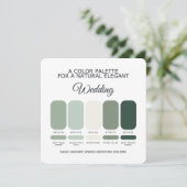 Sage Grün Hochzeitsfarbpalette Karte (Stehend Vorderseite)