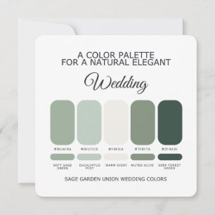 Sage Grün Hochzeitsfarbpalette Karte