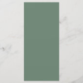 Sage Grün Hochzeitsplatz Gedeck Dankeskarten Programm (Rückseite)