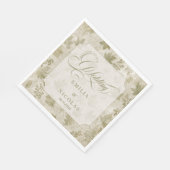 Sage-Grün Ivory Hochzeit Serviette (Ecke)