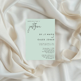 Sage Grün Just Love Intime Hochzeit im Gerichtsgeb Einladung