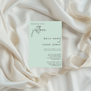 Sage Grün Just Love Intime Hochzeit im Gerichtsgeb Einladung