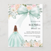 Sage grün Kleid Bogen Rosa Sweet 16 Einladung (Vorderseite)