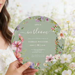 Sage Grün Love in Bloom Florale Hochzeitsdusche Einladung