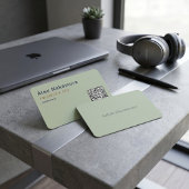 Sage Grün Minimal QR-Code Tech Gründer Startup Visitenkarte