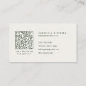 Sage-Grün-Minimalist-Haarstylist-QR-Code Visitenkarte (Rückseite)