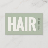 Sage-Grün-Minimalist-Haarstylist-QR-Code Visitenkarte (Vorderseite)