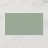 Sage Grün Modernes QR-Code Minimalistisches Profes Visitenkarte (Rückseite)
