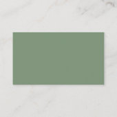 Sage-Grün QR-Code-Monogramm Social Media Visitenkarte (Rückseite)