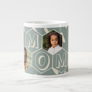 Sage Grün Sechseck Modernes Geschenk für Mama Jumbo-Tasse