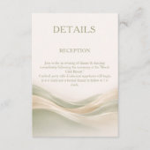 Sage Grün und Elfenbein Moderne Hochzeitsdetails Begleitkarte (Vorderseite)
