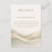 Sage Grün und Elfenbein Moderne Hochzeitsdetails Begleitkarte (Rückseite)