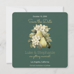 Sage Grün und Gold Birne Quadrat Save-the-Date-Kar Save The Date