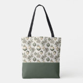 Sage Grün und Gold Ornamente Farbblock Tasche (Rückseite)