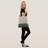 Sage Grün und Gold Ornamente Farbblock Tasche (Am Model)