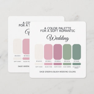 Sage Grün und Rosé Hochzeitsfarbpalette Karte