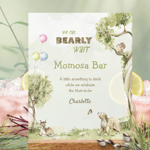 Sage Grün Wald Bärchen Wartet Momosa Bar Acrylschild