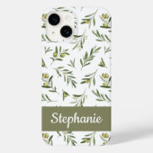 Sage-Grün-Wasserfarbe-Oliven-Name Case-Mate iPhone Hülle (Rückseite)