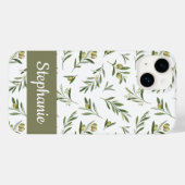 Sage-Grün-Wasserfarbe-Oliven-Name Case-Mate iPhone Hülle (Rückseite (Horizontal))