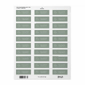Sage Grün Weiße Monogramm Blumen Akzent Adresse (Vorne)