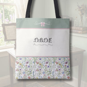 Sage Grün Wildblumen Oboe Musiker Accessoire-Tasch Tasche