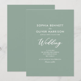 SAGE GRÜNE EINFACHE KALLIGRAFIE HOCHZEITSEINLADUNG EINLADUNG