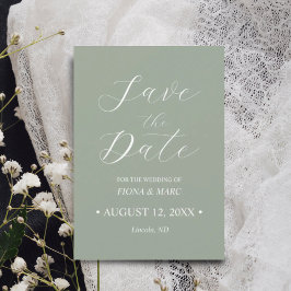 Sage grüne kalligraphische Hochzeit speichern Sie  Save The Date
