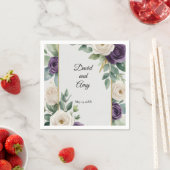 Sage Grüne und Lila Blumenserviette Serviette (Beispiel)