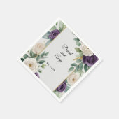 Sage Grüne und Lila Blumenserviette Serviette (Ecke)