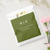 Sage-Grüner Hochzeitsgunstbeutel mit Monogramm Geschenktütchen (Versiegelt)